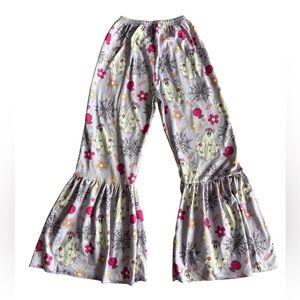 Floral and Spider Web Kids Flare Leggings
